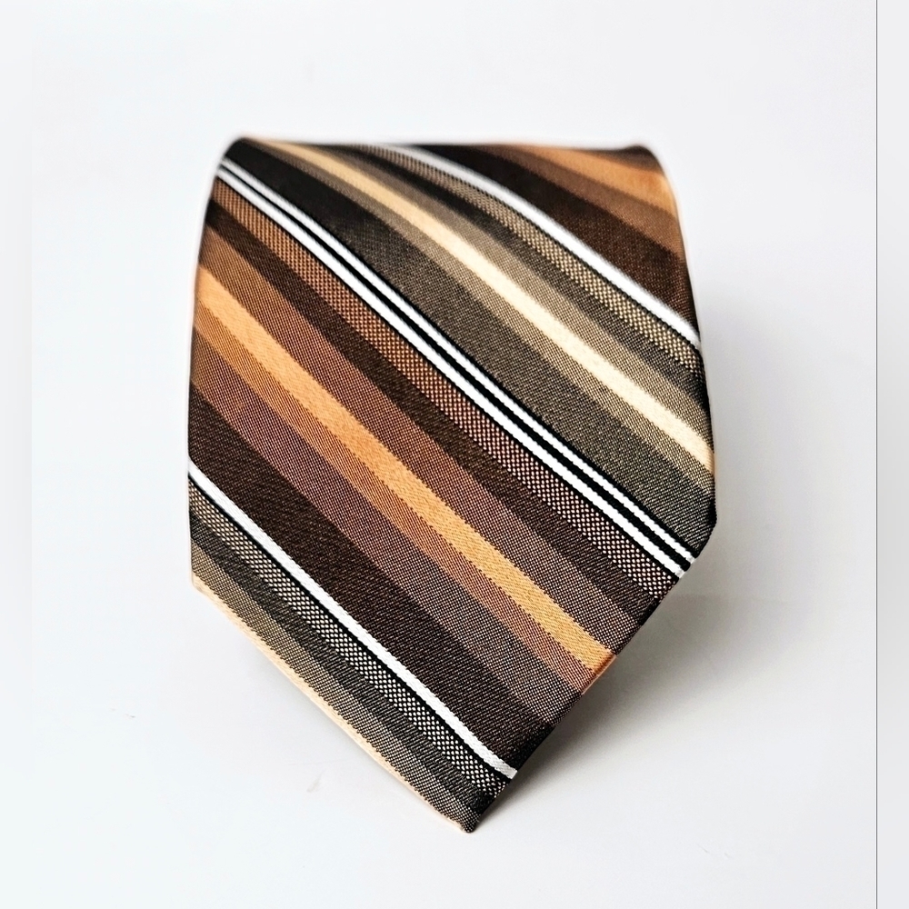 3/$30 ARROW Earth Tone Brown 100% Silk Tie